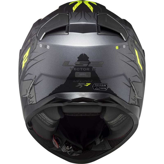 LS2 FF811 VECTOR II Techbot Gloss Hi Viz Yellow Helmet - AH Helmets
