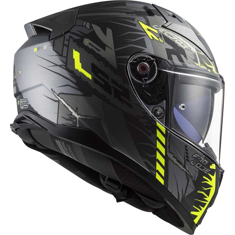 LS2 FF811 VECTOR II Techbot Gloss Hi Viz Yellow Helmet - AH Helmets
