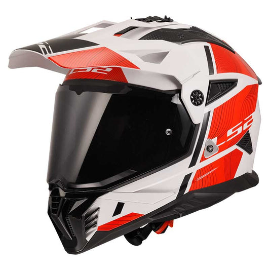 LS2 MX436 Pioneer II Hill Gloss White Red Helmet - 06 - AH Helmets