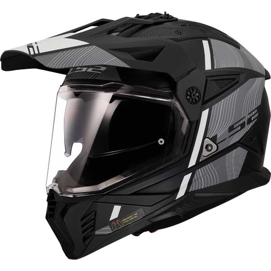 LS2 MX436 Pioneer II Hill Matt Black White Helmet - 06