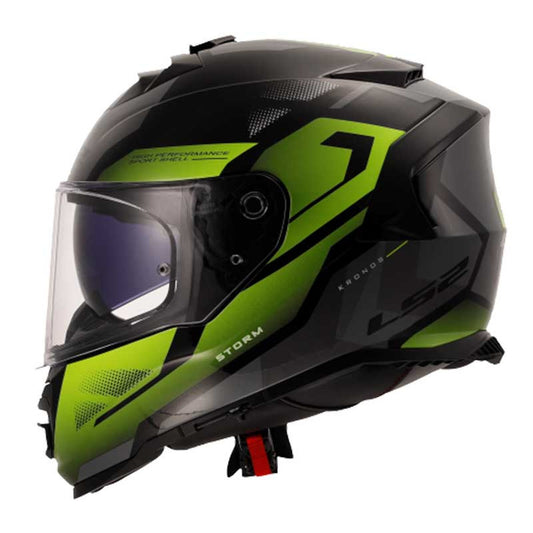 LS2 FF800 Storm II Kronos Gloss Yellow Grey Helmet (D Ring) - AH Helmets