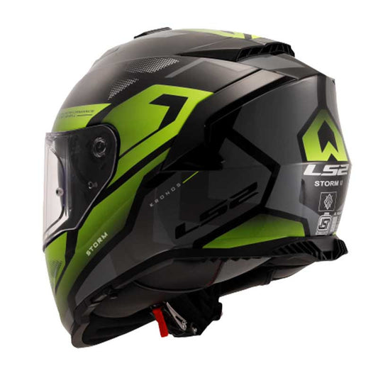 LS2 FF800 Storm II Kronos Gloss Yellow Grey Helmet (D Ring) - AH Helmets