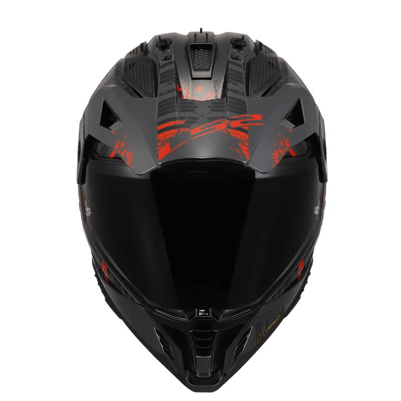 LS2 MX436 Pioneer II Crazy Black Red Helmet - 06