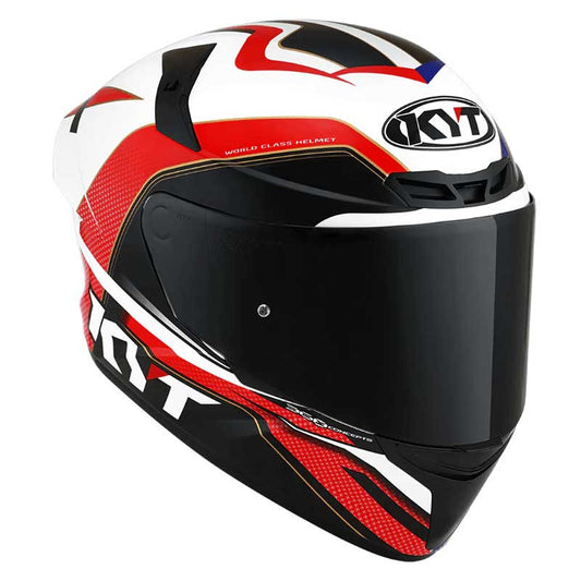 KYT TT Course Grand Prix Gloss Blue Red Helmet - AH Helmets