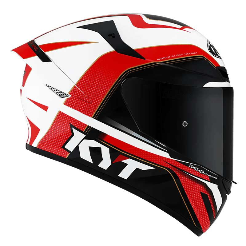 KYT TT Course Grand Prix Gloss Blue Red Helmet - AH Helmets