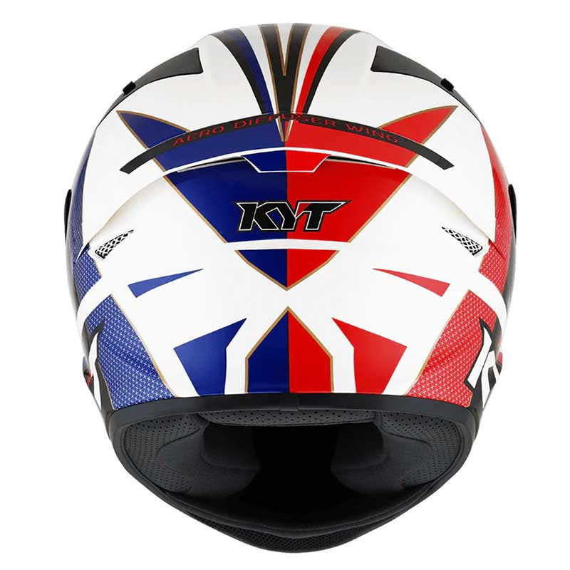 KYT TT Course Grand Prix Gloss Blue Red Helmet - AH Helmets