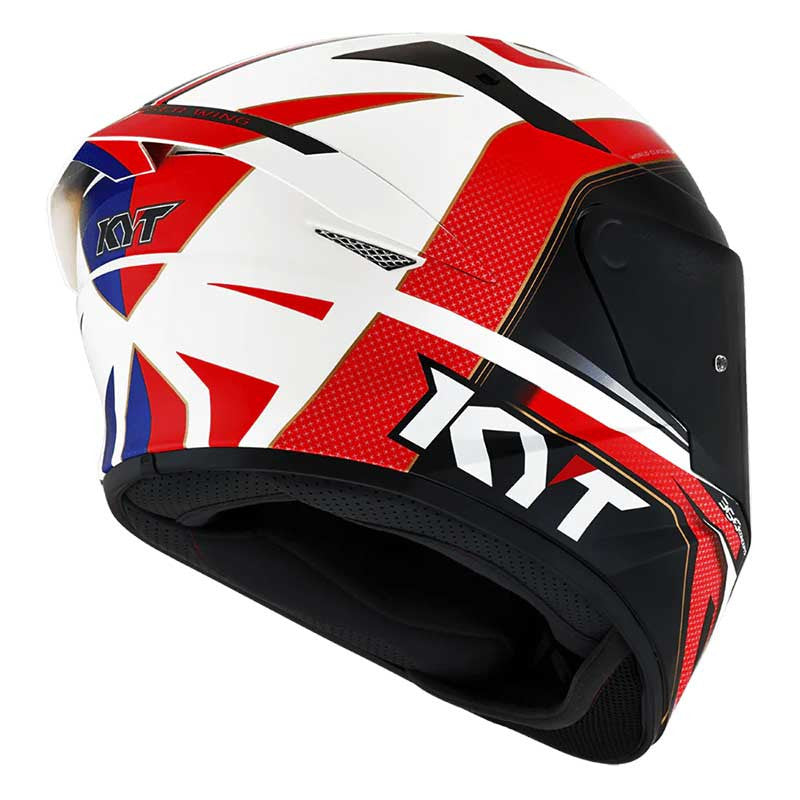 KYT TT Course Grand Prix Gloss Blue Red Helmet - AH Helmets