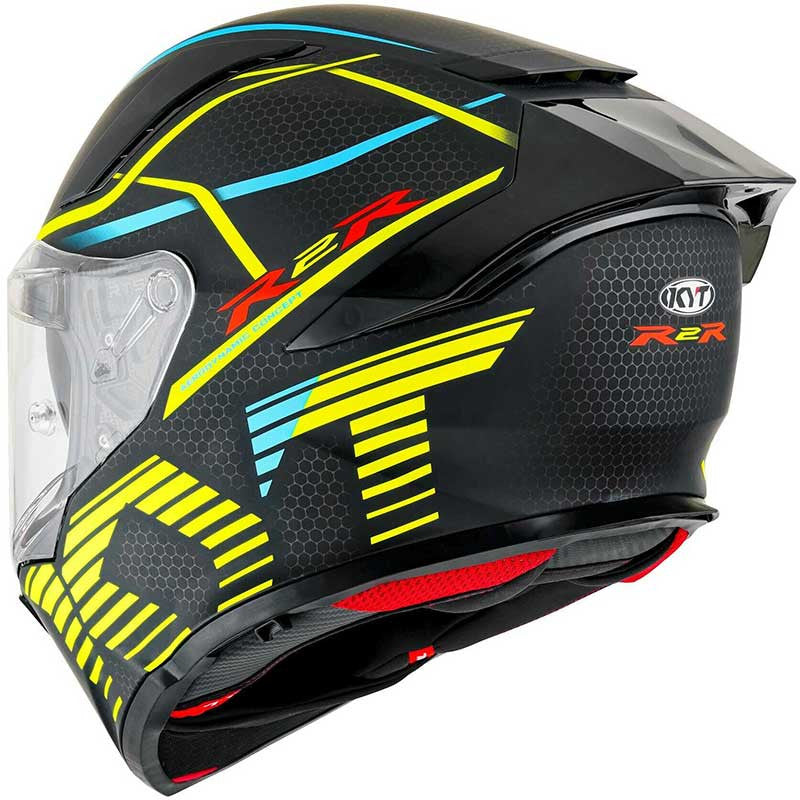 KYT R2R Pro Concept Matt Black Yellow Helmet