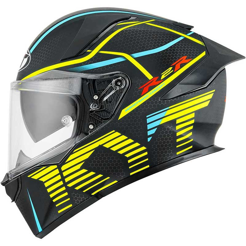 KYT R2R Pro Concept Matt Black Yellow Helmet - AH Helmets