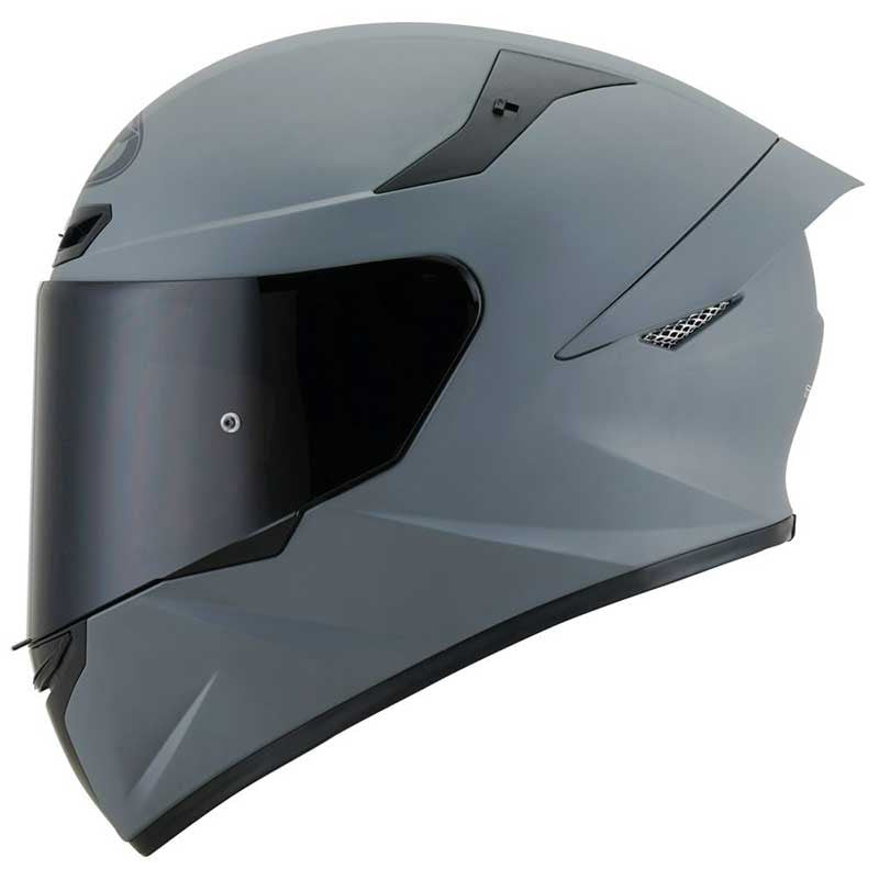 KYT TT Course Plain Matt Grey Helmet - AH Helmets
