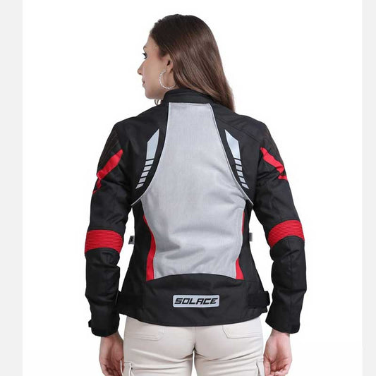 Solace Asmi Ladies Jacket V3.0(Black & Red) - AH Helmets