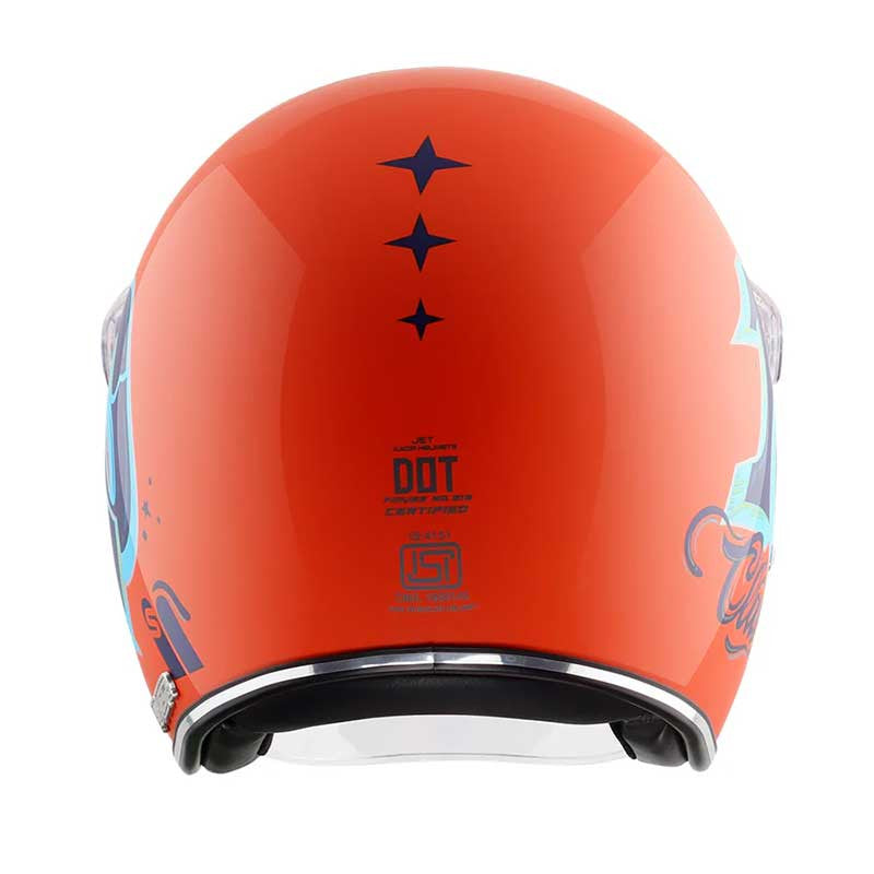Axor Retro Jet Sportz C13 Orange Blue Helmet
