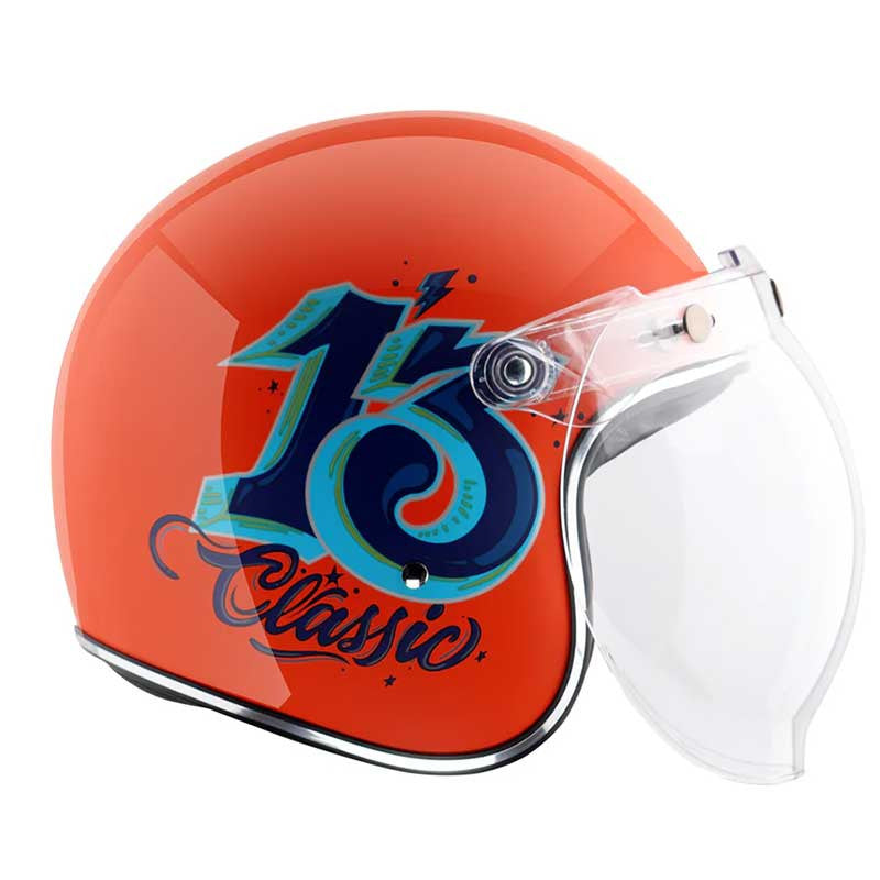 Axor Retro Jet Sportz C13 Orange Blue Helmet