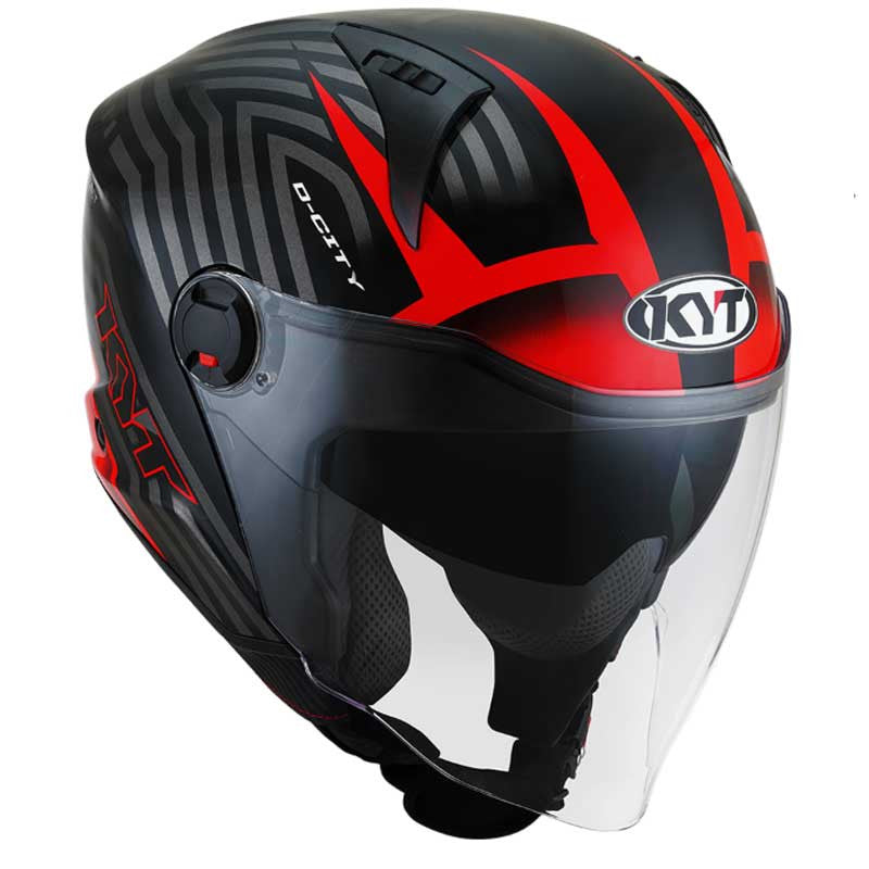 KYT D-City Lucent Black Red Helmet