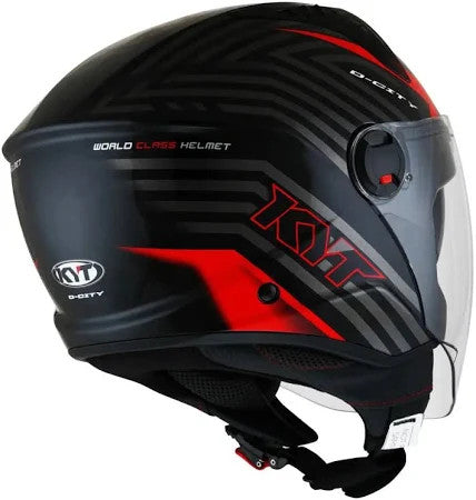 KYT D-City Lucent Black Red Helmet