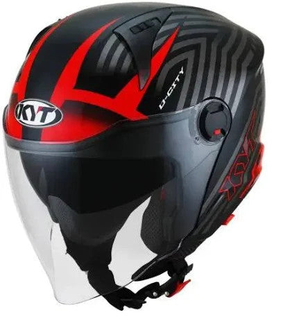 KYT D-City Lucent Black Red Helmet