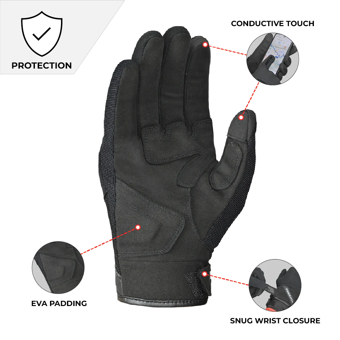 Viaterra Fender – Daily Use Motorcycle Black Gloves for Men - AH Helmets