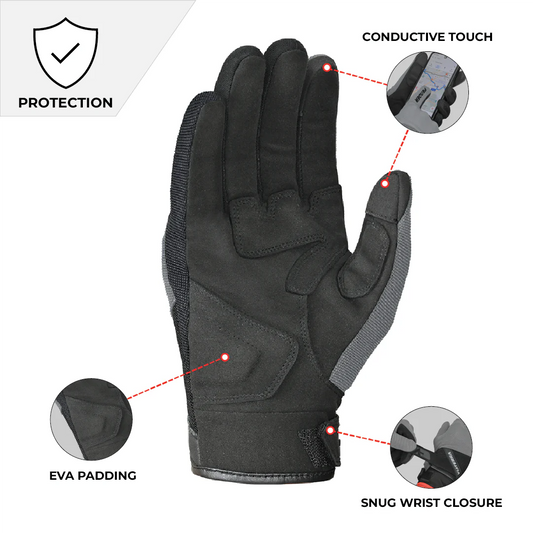 Viaterra Fender – Daily Use Motorcycle Grey Gloves for Men