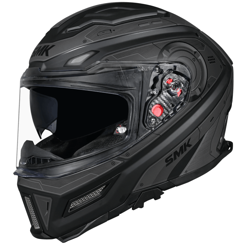 Smk Agnar Cyborg Gloss Black Grey Helmet