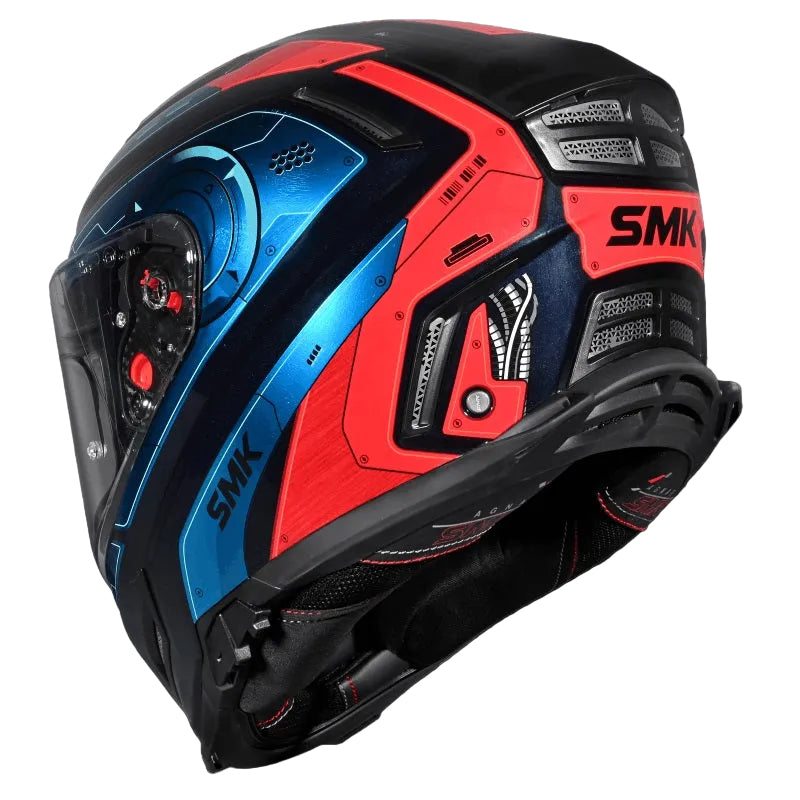 Smk Agnar Tektron GL535 TEAL CHROME Helmet
