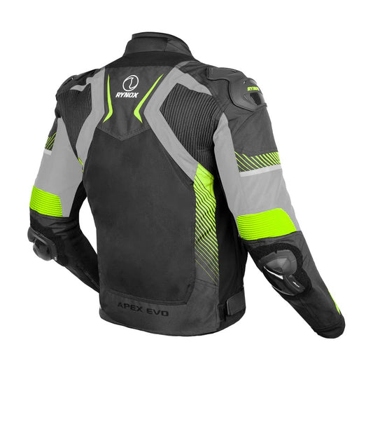 RYNOX APEX EVO CE CERTIFIED CLASS AA JACKET (BLACK-HI-VIZ) - AH Helmets