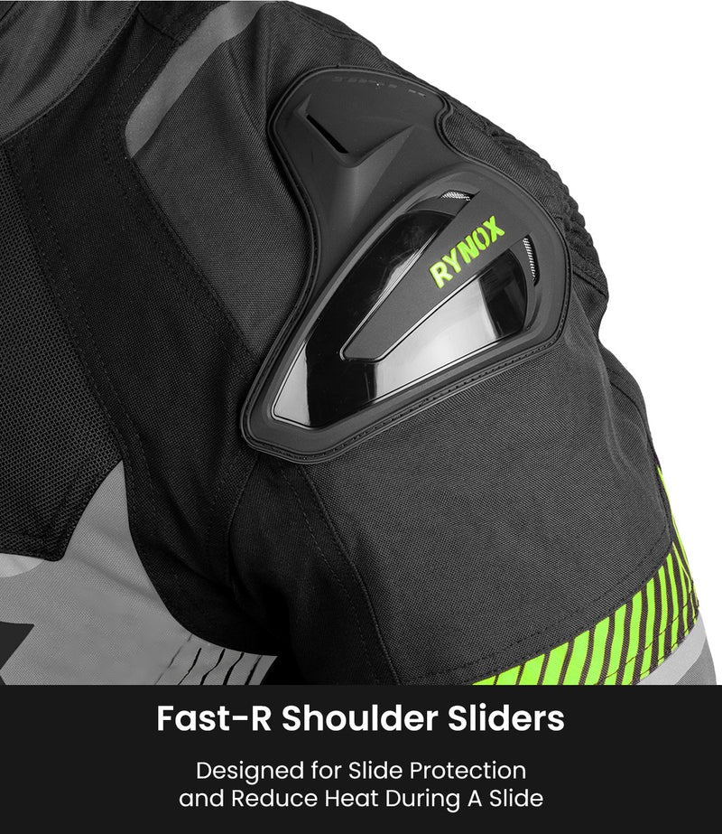 RYNOX APEX EVO CE CERTIFIED CLASS AA JACKET (BLACK-HI-VIZ) - AH Helmets