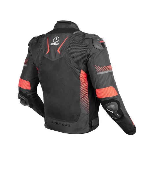 RYNOX APEX EVO CE CERTIFIED CLASS AA JACKET (BLACK-RED) - AH Helmets