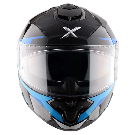 Axor Brutale Krytic Black Blue Dual Spoiler Helmet - AH Helmets