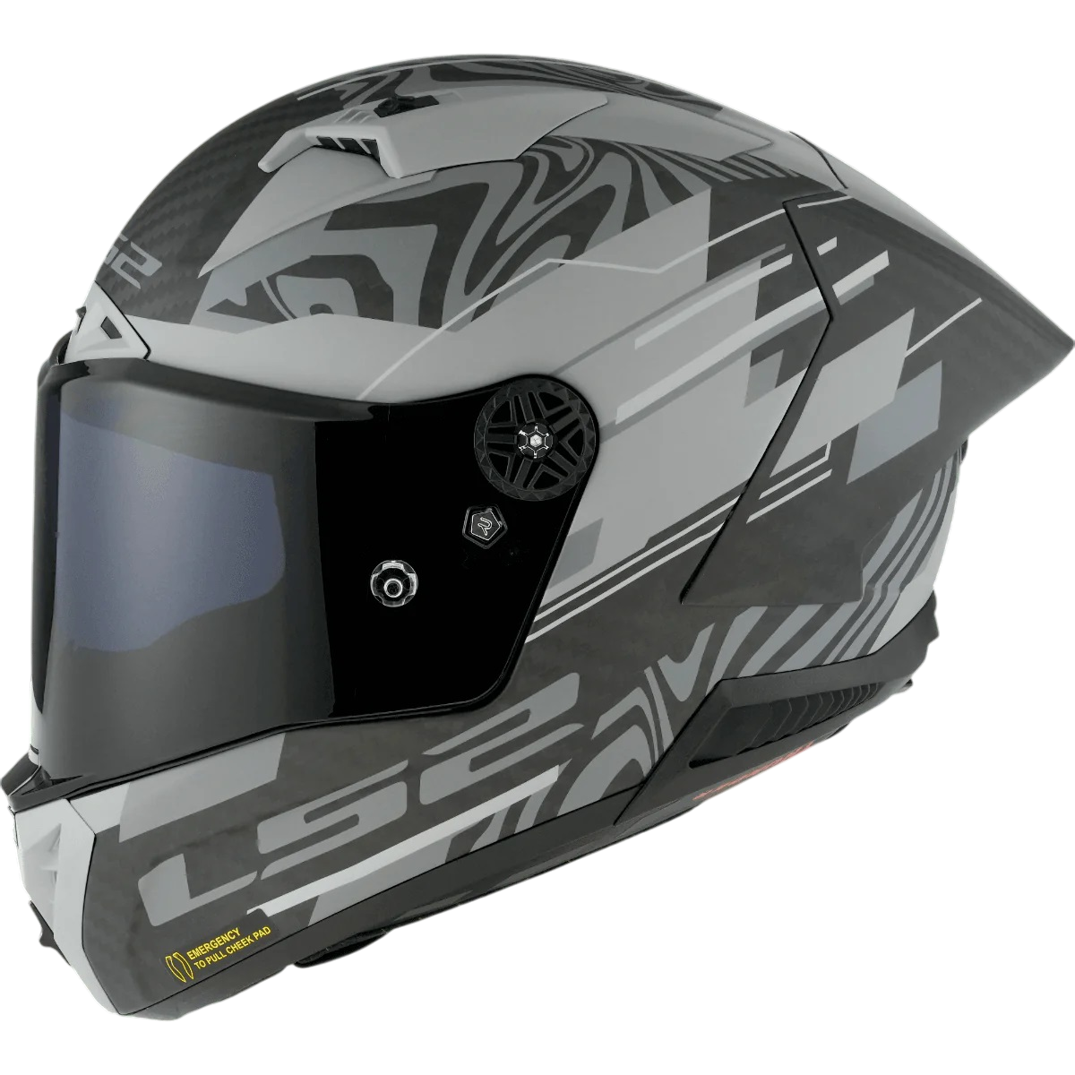 LS2 FF805 Thunder C GP Aero Polar Gloss Black Grey Helmet-06