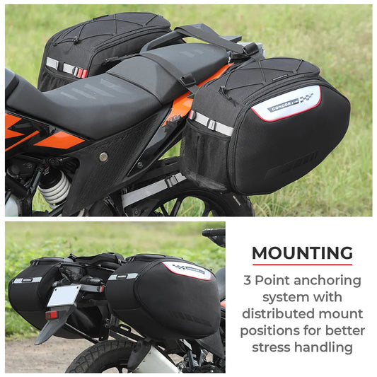 ViaTerra Condor 2up 100% Waterproof Saddlebag - AH Helmets