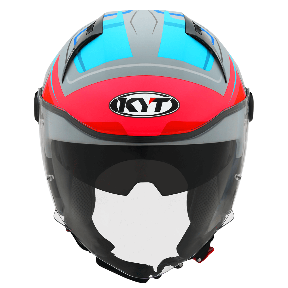 KYT D-City OVERTECH MATT ASPHALT GREY BLUE HELMETS