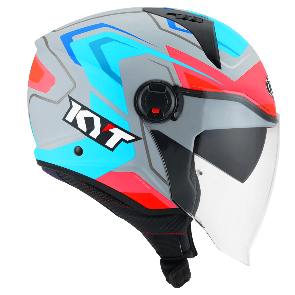 KYT D-City OVERTECH MATT ASPHALT GREY BLUE HELMETS
