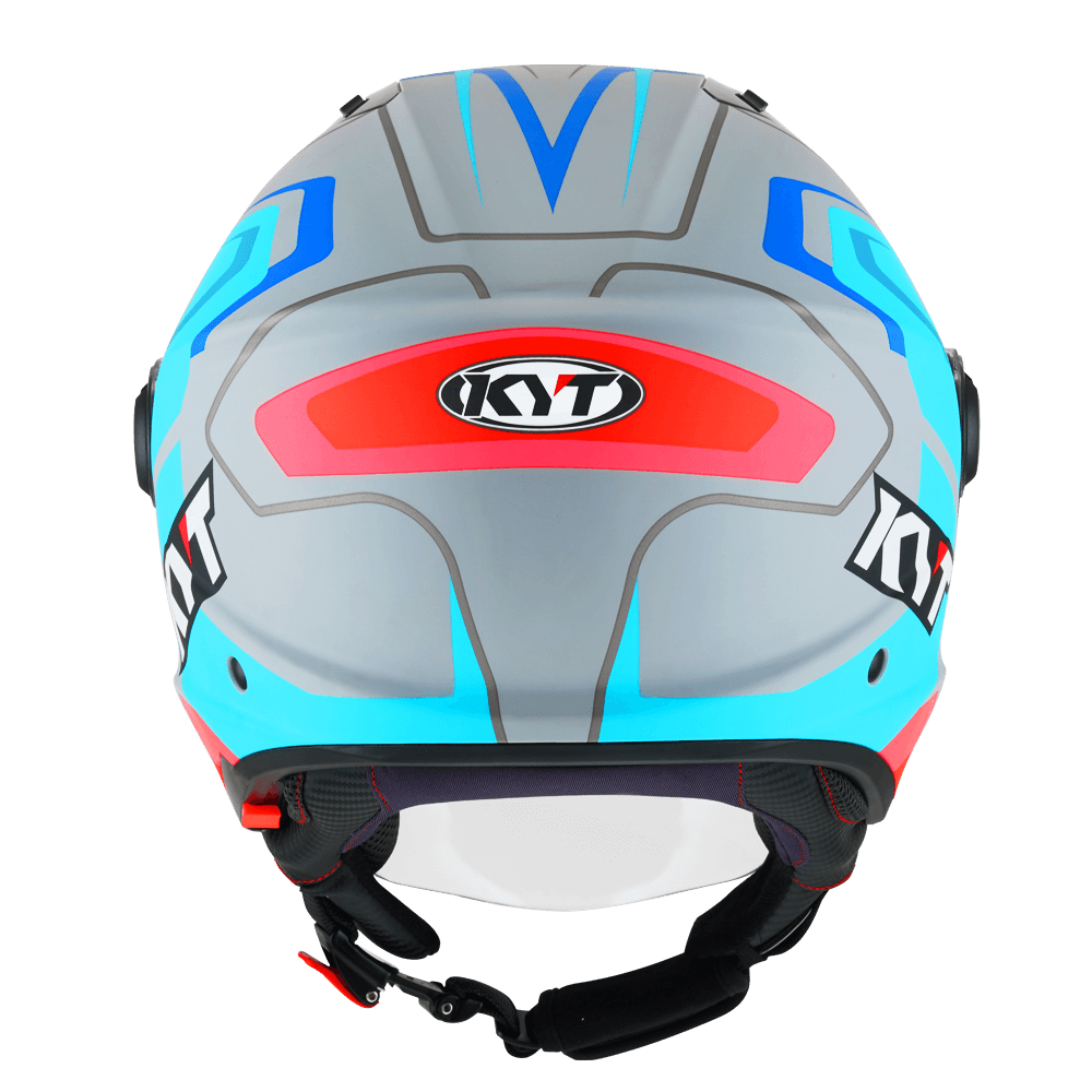 KYT D-City OVERTECH MATT ASPHALT GREY BLUE HELMETS
