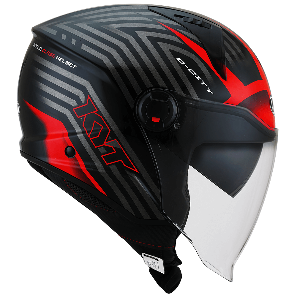 KYT D-City Lucent Black Red Helmet