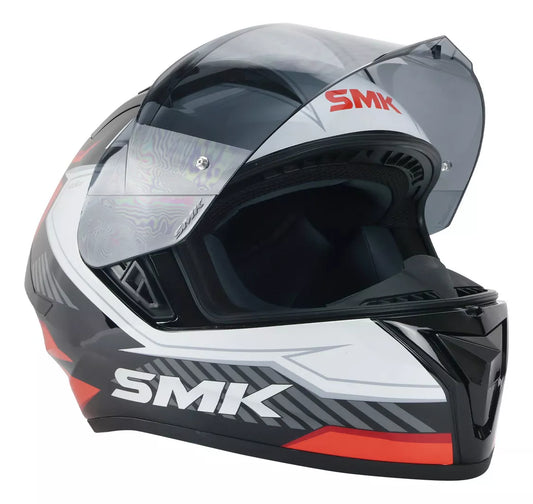 SMK Stellar Sports Adox Gloss Black Red White (GL231) Helmet - AH Helmets