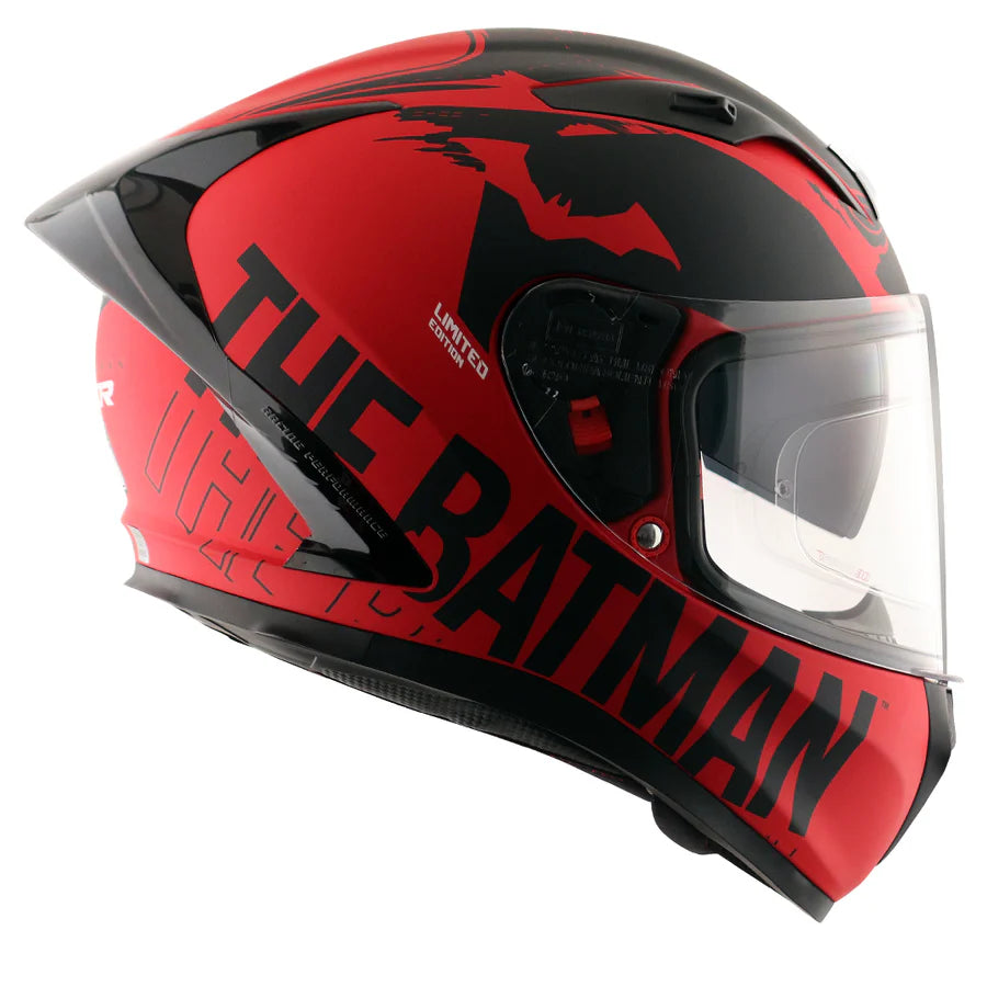 bat motorcycle helmets Axor Street DC Batman Dull Red Helmet – AH Helmets