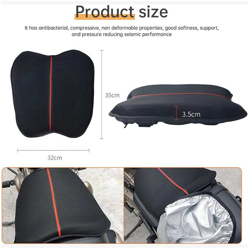 MH Moto Easy Bum Apple Shape Cruiser & Sports Motorcycle Seat Cushion with rain cover - AH Helmets