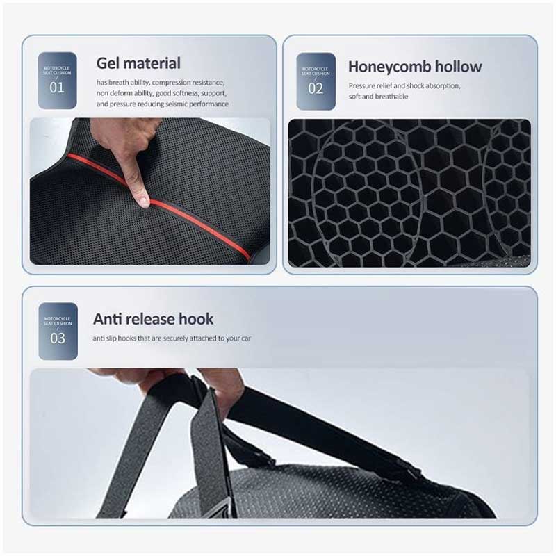MH Moto Easy Bum Apple Shape Cruiser & Sports Motorcycle Seat Cushion with rain cover - AH Helmets