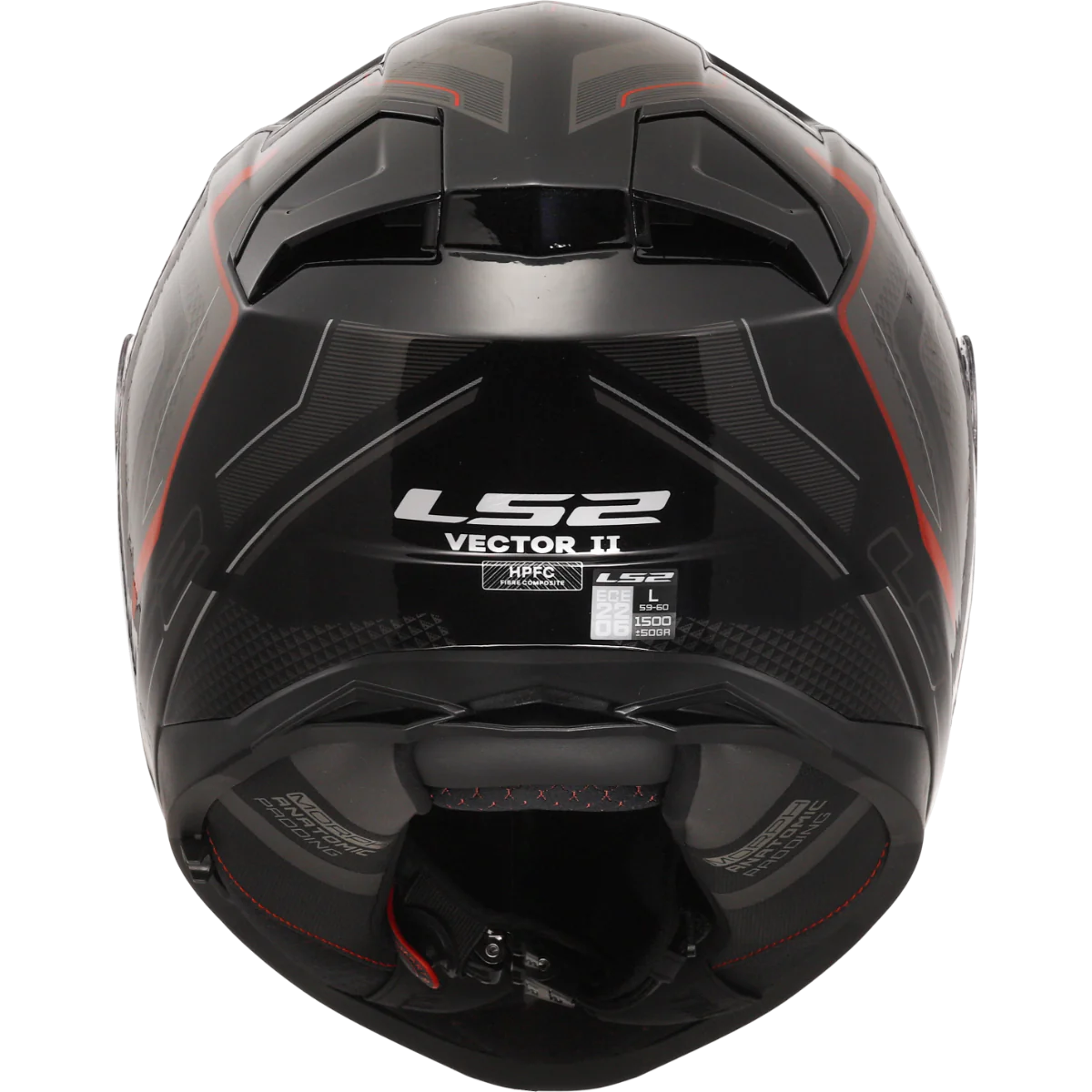 LS2 FF811 Vector II Alizer Gloss Black Red Helmet - AH Helmets