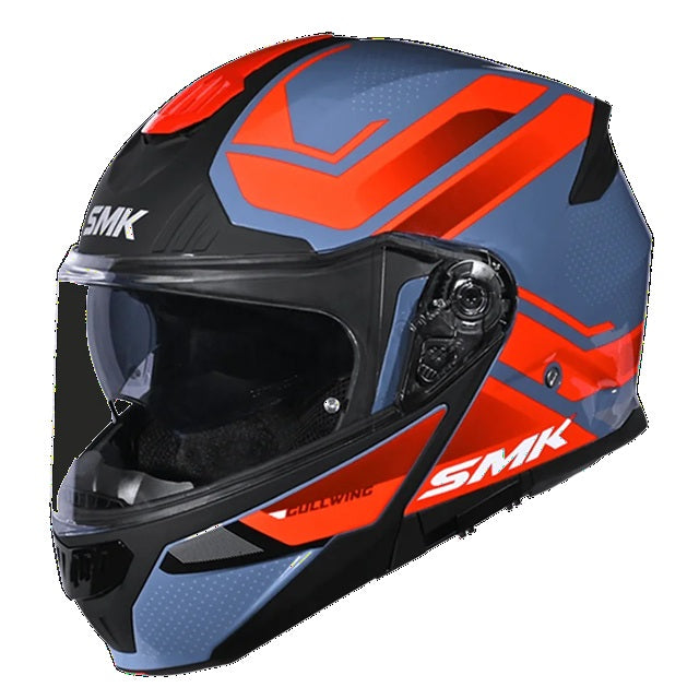 SMK Gullwing Supertour Gloss Grey Red Red Helmet (GL633)
