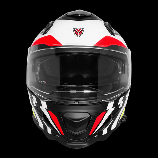 Steelbird IGNYTE IGN-16 GLOSSY STEADY BLACK WITH WHITE BLUE ISS DOT Helmets