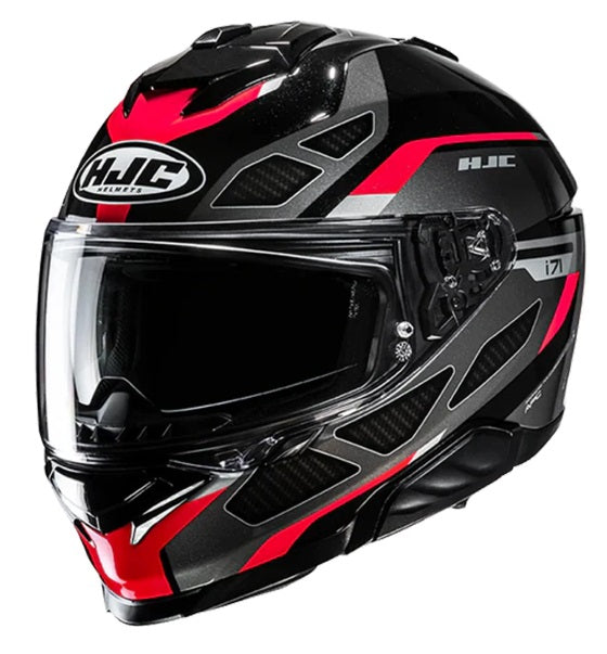 hjc black and red helmet HJC I71 ZEST (MC1) BLACK-RED HELMET – AH Helmets