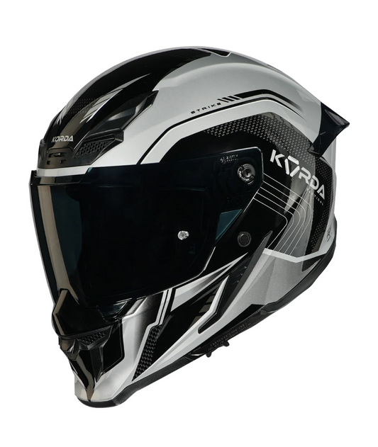 KORDA ICON STRIKE GLOSS GREY Helmet (DUAL VISOR)