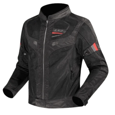 LS2 GARDA AIR MAN JACKET- BLACK RED — CE CLASS A CERTIFIED