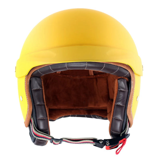 Axor Retro Jet West With Peak Helmet Dull Yellow - AH Helmets