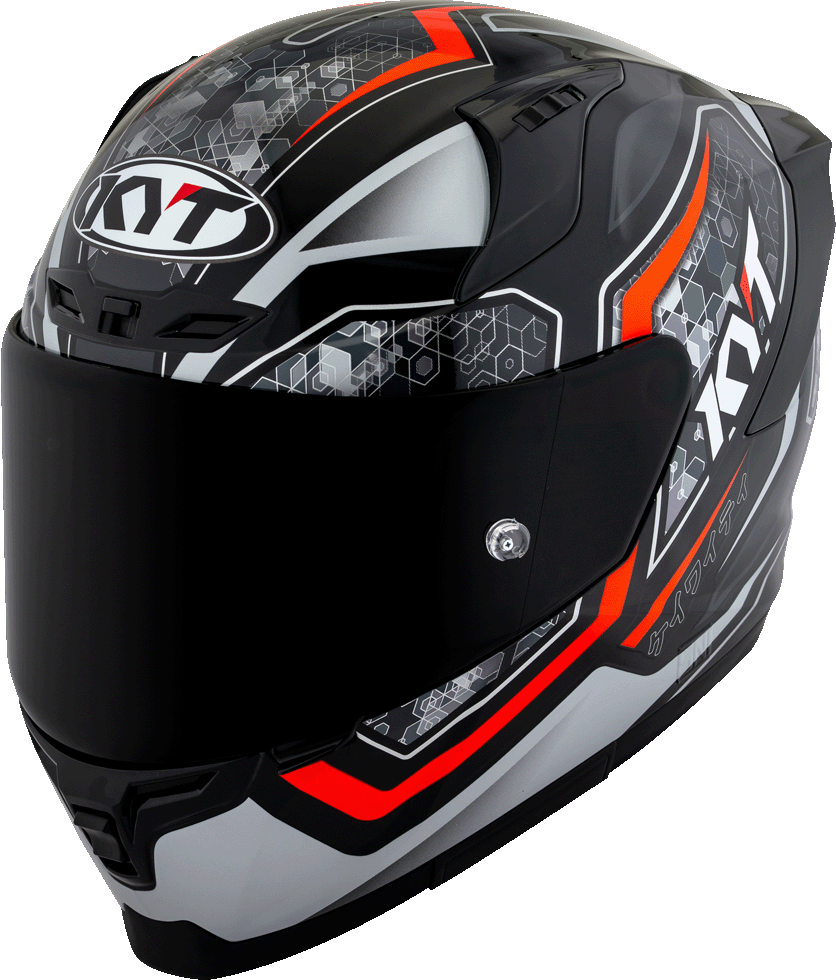 KYT Striker 2V #01 Gloss Black Red Helmet - AH Helmets