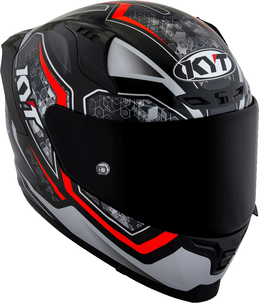 KYT Striker 2V #01 Gloss Black Red Helmet - AH Helmets