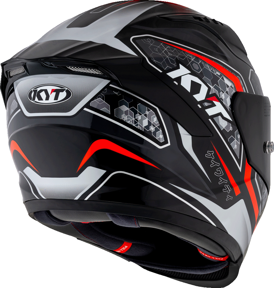 KYT Striker 2V #01 Gloss Black Red Helmet - AH Helmets
