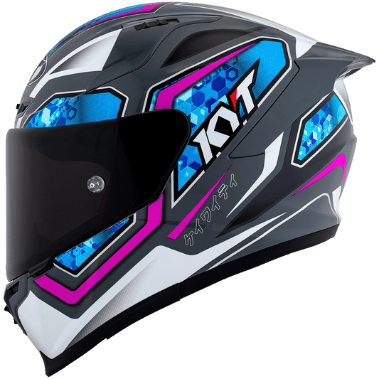 KYT Striker2 SV #01 Gloss Grey Blue Helmet - AH Helmets