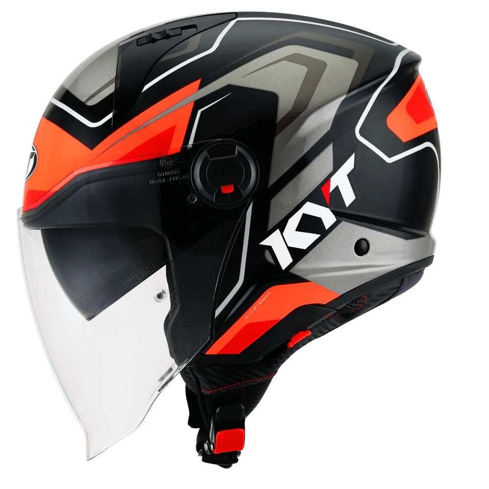 KYT D-City OVERTECH BLACK ORANGE FLUO HELMETS